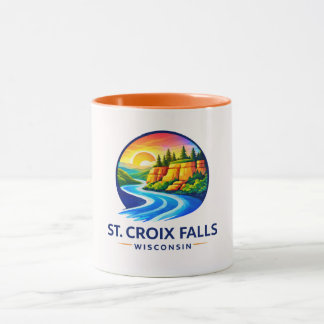 Mug St. Croix Falls Wisconsin Scenic River & Cliffs 