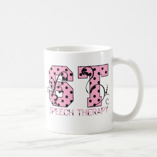 Mug st lettres pois rose et noir