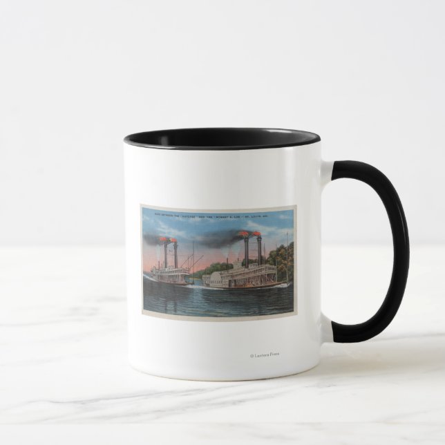 Mug St. Louis, MO - Vue de Natchez et Robert E. Lee (Droite)
