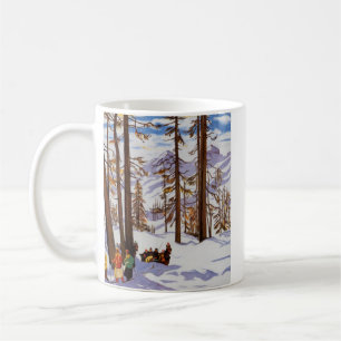 Mug St. Moritz Skieurs Vintage Élégance Alpine Art