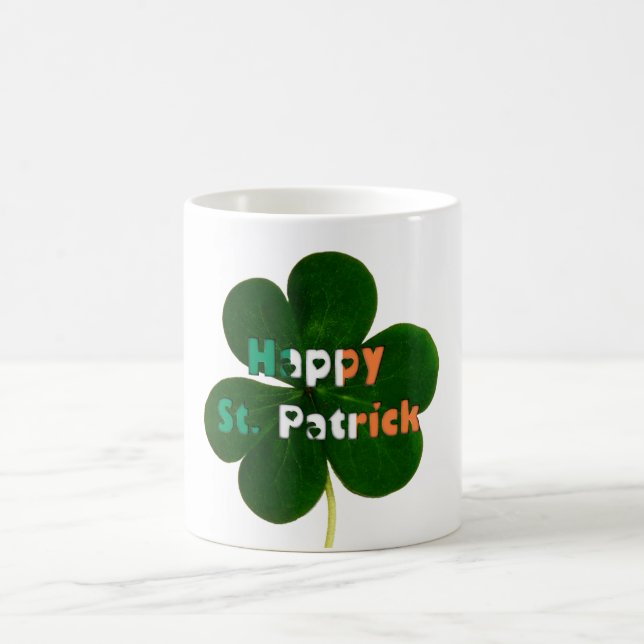 Mug St Patrick Irlandais Drapeau couleurs Typographie  (Centre)