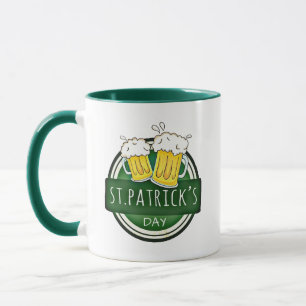 Mug St. Patrick's Day, Beer Mugs, Irish Green