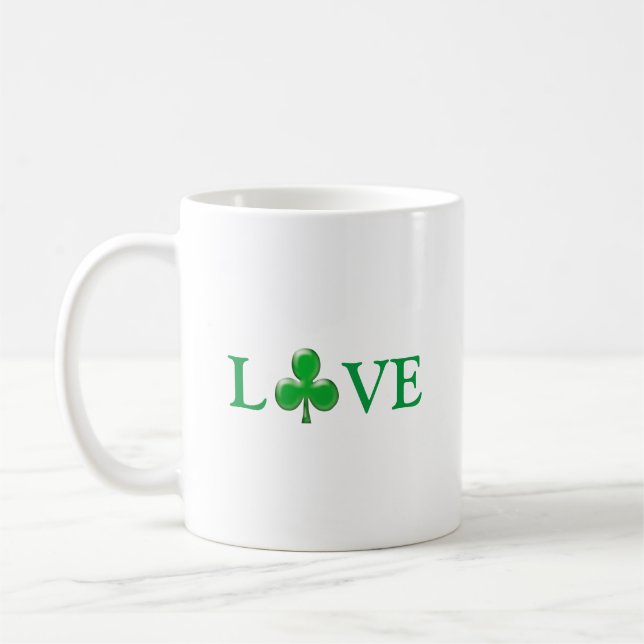 Mug St. Patrick's Day Irlandais Love Green Clover Sham (Gauche)