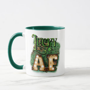 Mug St. Patrick's Day Lucky AF Irish Marquee Lights