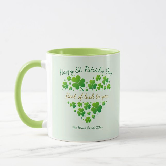 Mug St. Patrick's Day Shamrock Keepsake I Best of Luck (Gauche)