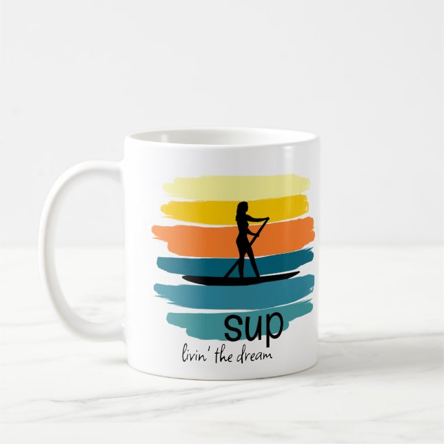 Mug Stabiliser Paddleboard Retro SUP Personnalisé (Gauche)