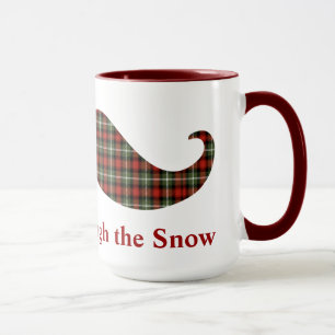 Mug Staching par la moustache de Noël de plaid de