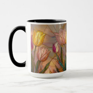 Mug Stained Glass Tulip Mug: Floral Art