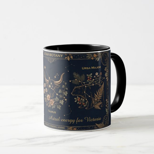 Mug Star Botany Vintage Celestial Or et Marine (Devant droit)