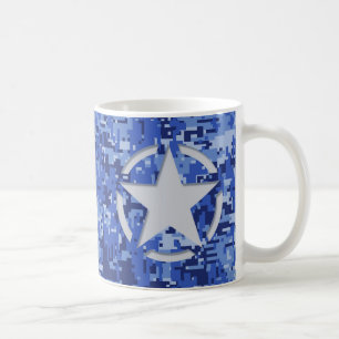 Mug Star Tag Decal Navy Blue Camo