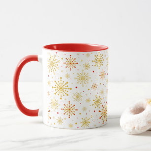 Mug Starburst rétro atomique mi-siècle Mood Rouge & Or