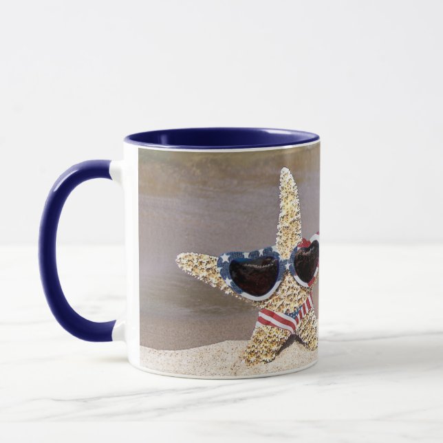 Mug Starfish avec drapeau américain (Gauche)