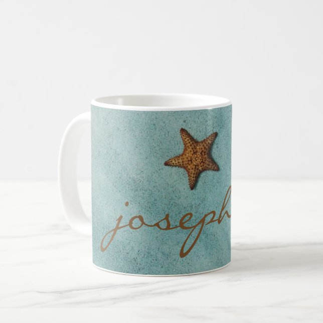 Mug Starfish on the Beach Nommé (Devant gauche)