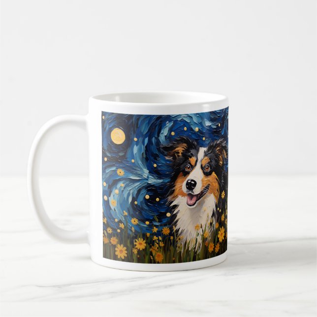 Mug Starry Night Canine Dreamscape - Van Gogh Inspiré (Gauche)