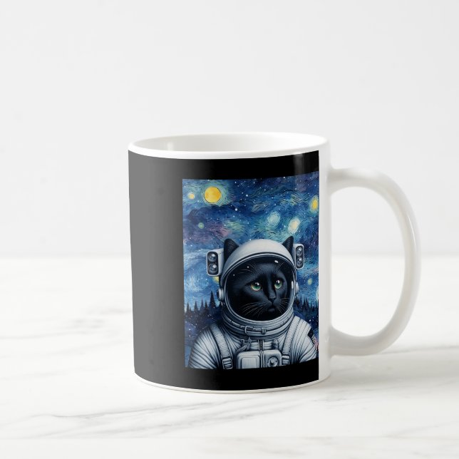 Mug Starry Night Cosmic Cat Astronaut Art (Droite)
