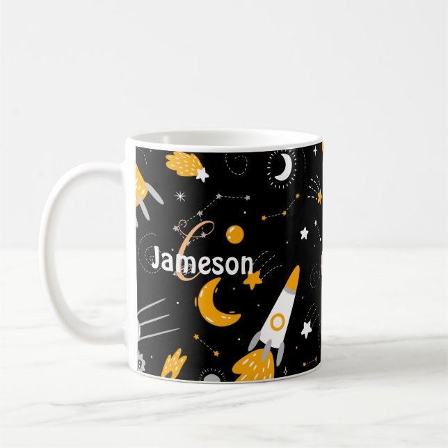 Mug Stars Lune nuit Ciel extra-atmosphérique Rocket (Gauche)