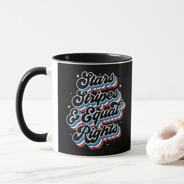 Mug Stars Stripes et l'égalité des droits Patriotique  (Avec donut)