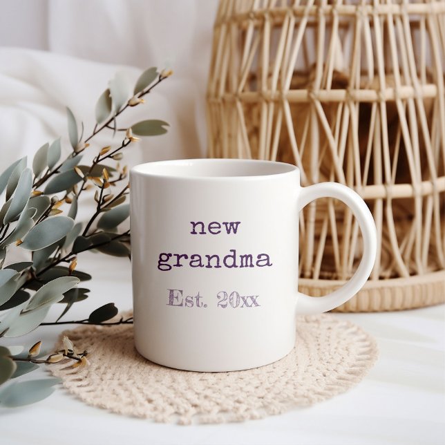 Mug Statistiques de naissance de nouveau grand-mère (Grandma baby birth announcement mug)