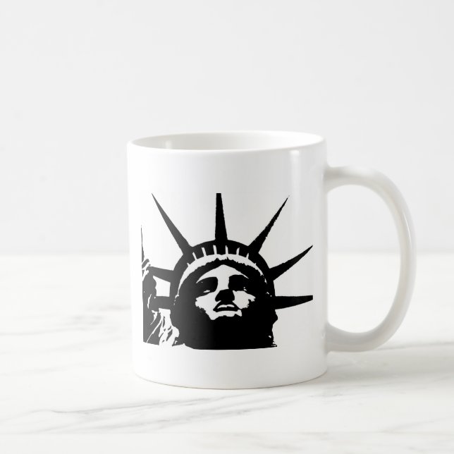 Mug Statue d'Art Pop Noir & Blanc de la Liberté (Droite)
