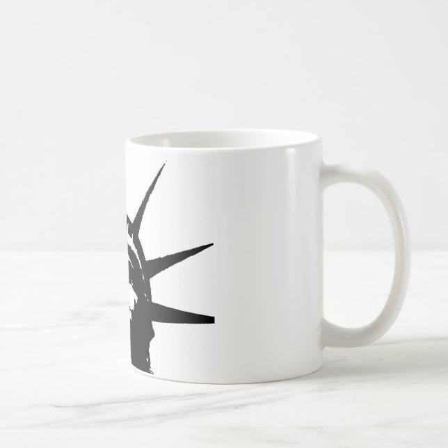 Mug Statue d'Art Pop Noir & Blanc de la Liberté (Droite)
