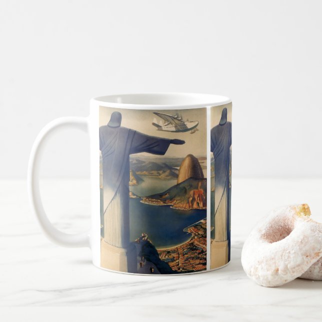 Mug Statue du Christ Rédempteur, Rio De Janeiro, Brési (Avec donut)
