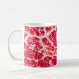 Mug Steak de boeuf cru frais viande marbrée texture fe