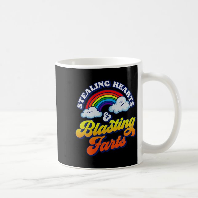 Mug Stealing Hearts &amp; Blasting Farts Funny Rainbow (Droite)