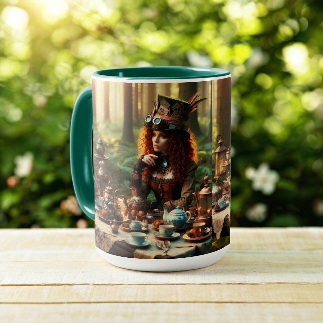 Mug Steampunk Vintage Victorian Lady Mad Hatter (Créateur téléchargé)