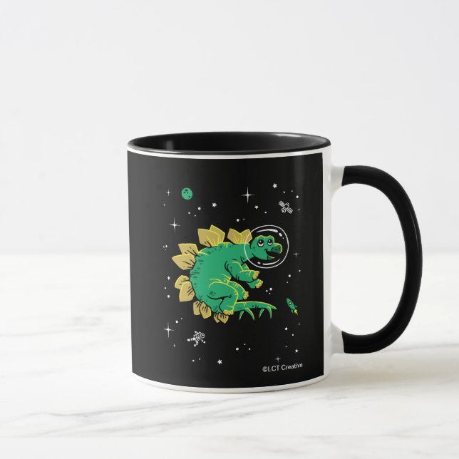 Mug Stegosaurus Dinos Tan Vert Dans L'Espace (Droite)