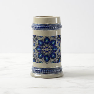 Mug Stein aux couleurs Bleues Blances Design