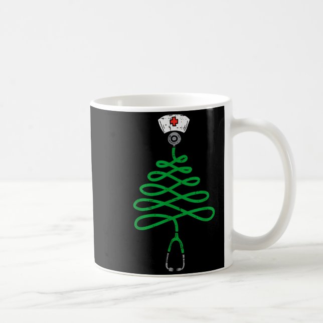 Mug Stethoscope Christmas Tree Nurse Christmas Scrub T (Droite)