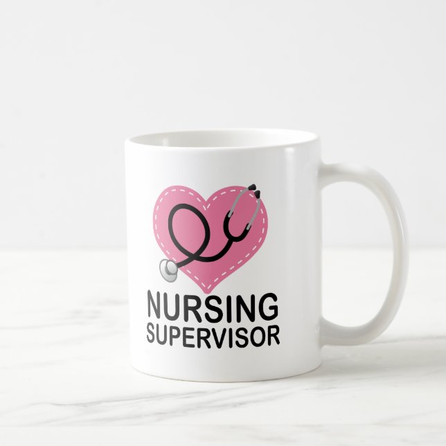 Mug Stéthoscope de coeur de surveillant de soins (Droite)