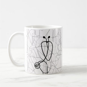 Mug Stéthoscope de design minimaliste pour infirmière 