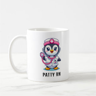 Mug Stethoscope rose Infirmier pinguin mignon personna