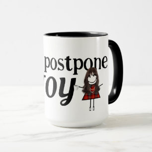 Mug Stick Figure Girl with Joy Cote