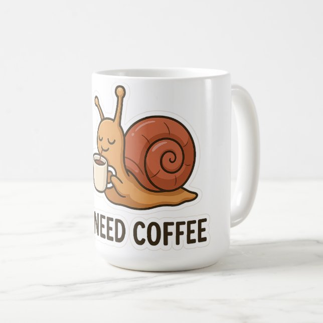 Mug Sticker café escargot mignon (Devant droit)