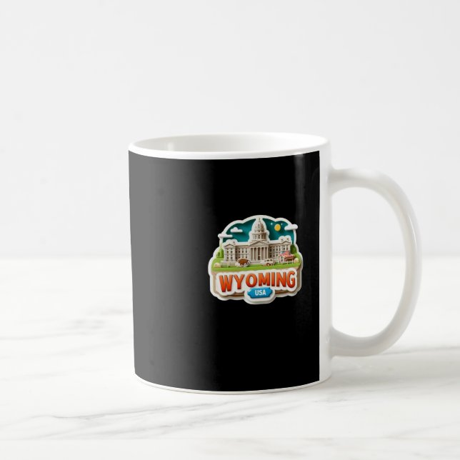 Mug Sticker du Wyoming (Droite)