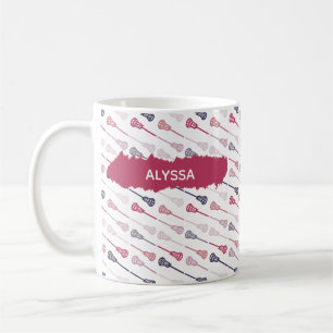 Mug Sticks de crosse diagonale rose et violet Motif
