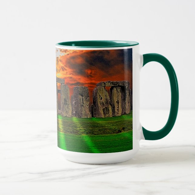 Mug Stonehenge Standing Stones au coucher du soleil (Droite)