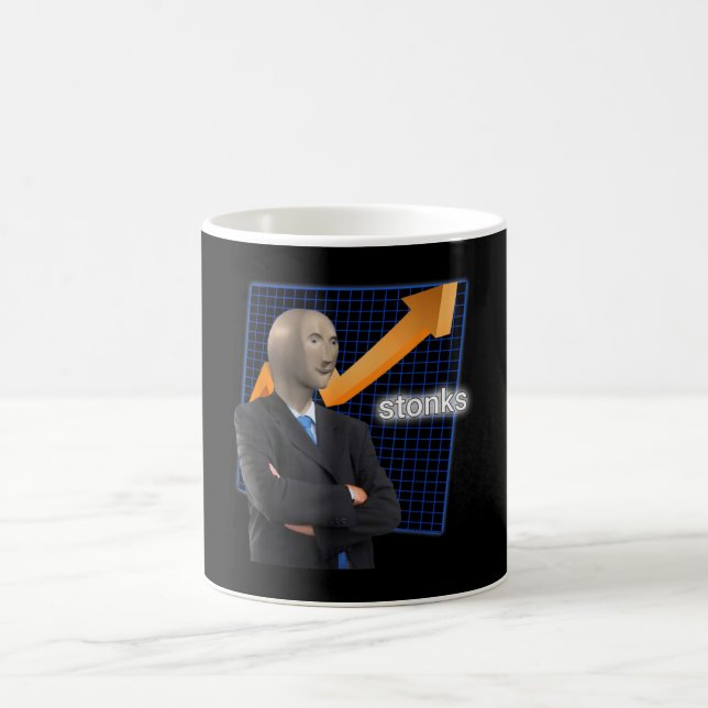 Mug Stonks Surreal Mèmes Drôle Stock (Centre)