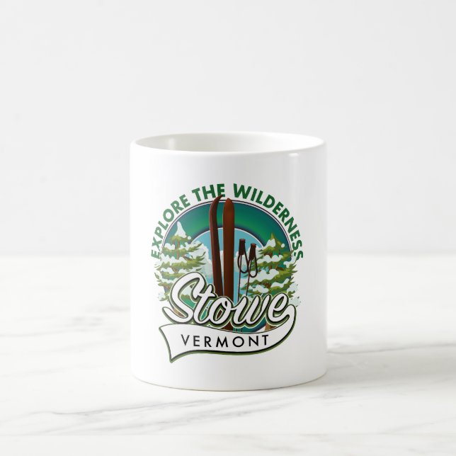 Mug Stowe Vermont, Explorez l'affiche de ski Wildernes (Centre)