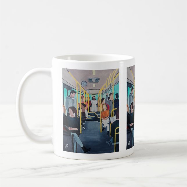 Mug Stranger on the Bus Painting by Alfred Fox  (Gauche)
