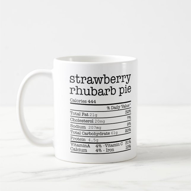 Mug Strawberry Rhubarb Pie Nutrition Fact Thanksgiving (Gauche)