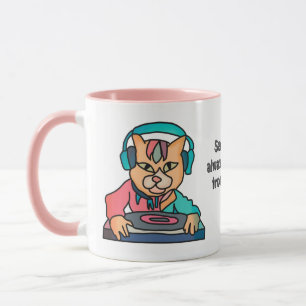 Mug Street Retro Chat avec casque   Drôle