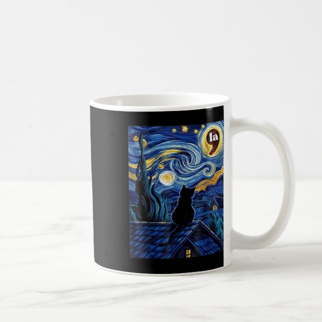 Mug Stress Night Black Cat Comma La Kamala Harris (Droite)