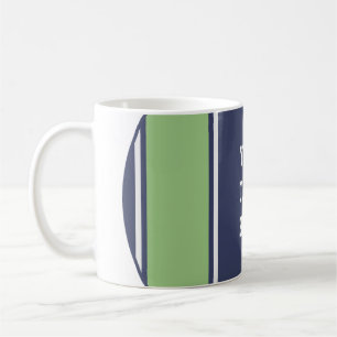 Mug STRIPES SPORTIFS - Matt Blue Green + votre texte