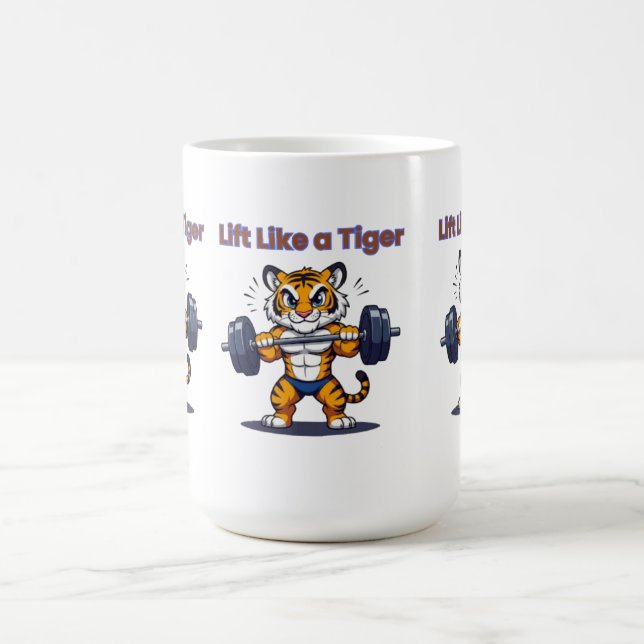 Mug **Strong Tiger – Cute Tiger Lifting Weights Illust (Centre)