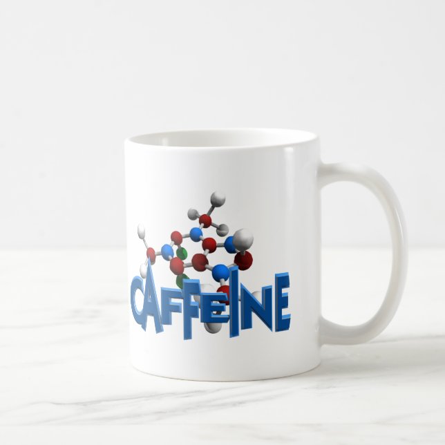 Mug Structure moléculaire de la caféine (Droite)