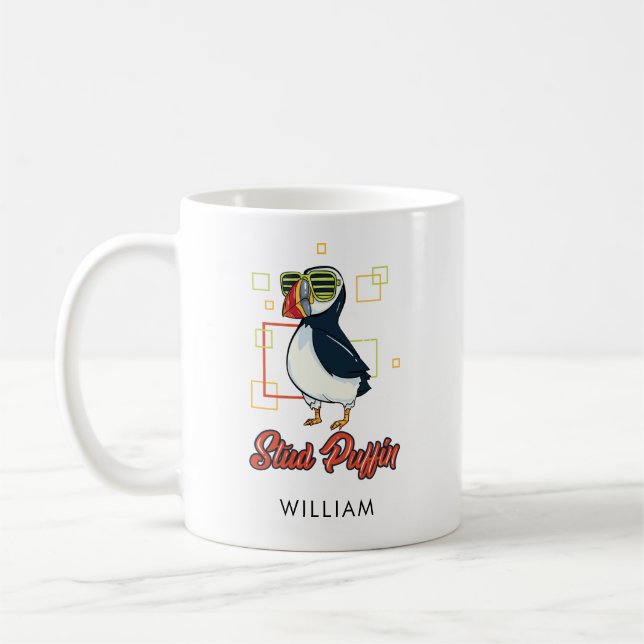Mug Stud Puffin Sea Bird Cute Gag Personalized (Gauche)