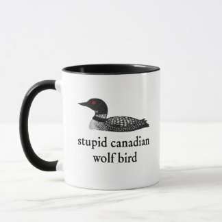 Mug Stupid Canadian Wolf Bird Hockey Romance for Hocke